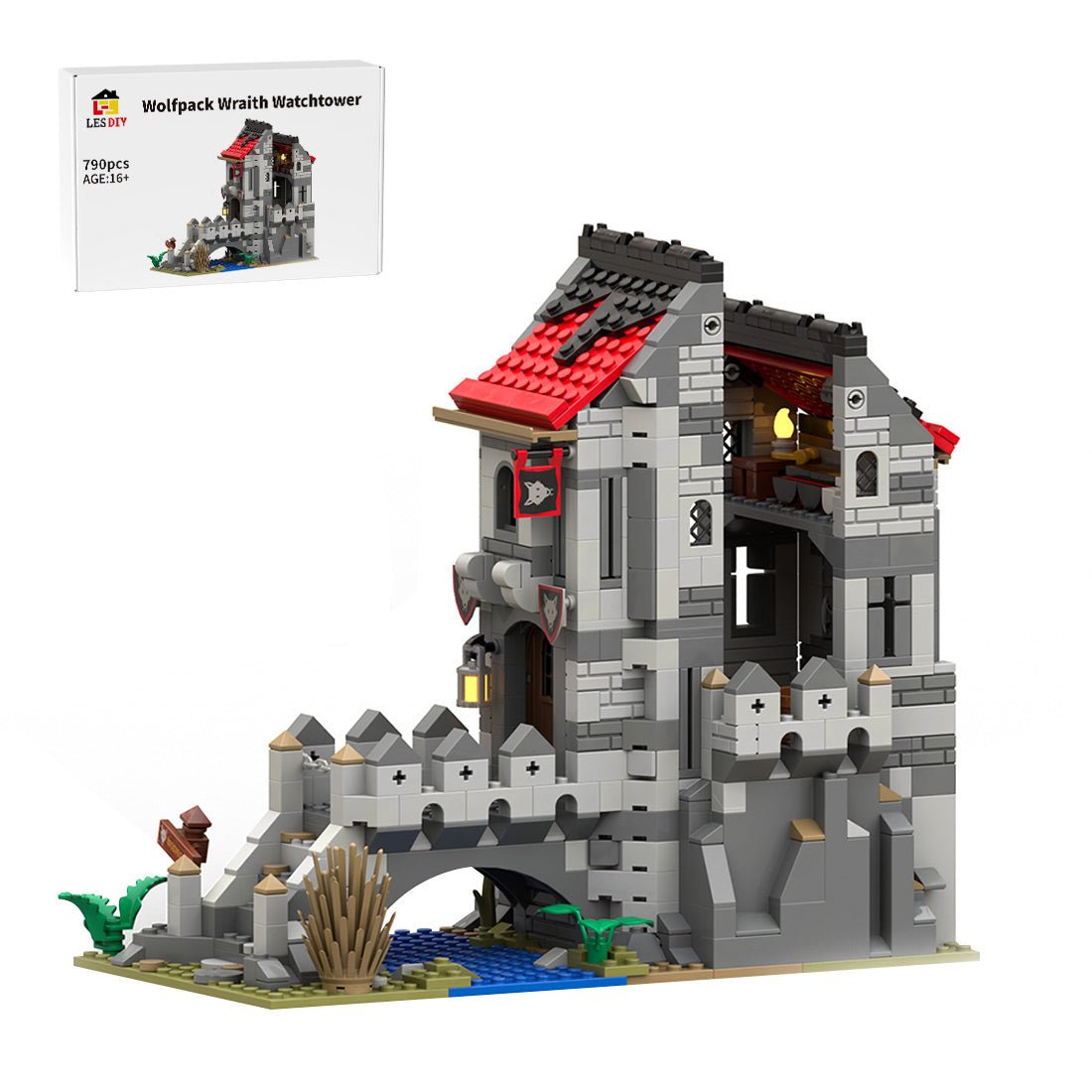 MOC-171966 Medieval Wolfpack Wraith Watchtower Building Blocks | LesDiy