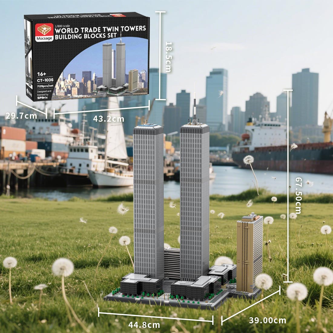MOC - 177998 World Trade Center Complex 1:800 Scale Building Blocks - LesDiy - Building Blocks
