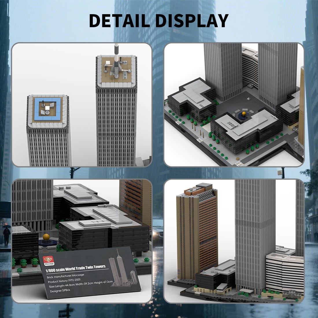 MOC-177998 World Trade Center Complex 1:800 Scale Building Blocks | LesDiy