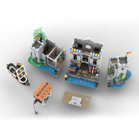 MOC - 180113 Fortified Port - 10305 Lion Knights' Castle Alternative Build - LesDiy - building blocks