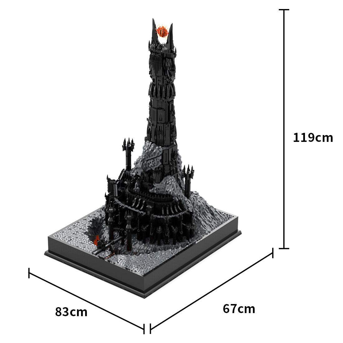 MOC-181067 LOTR - Barad-dûr Building Blocks (with base) | LesDiy