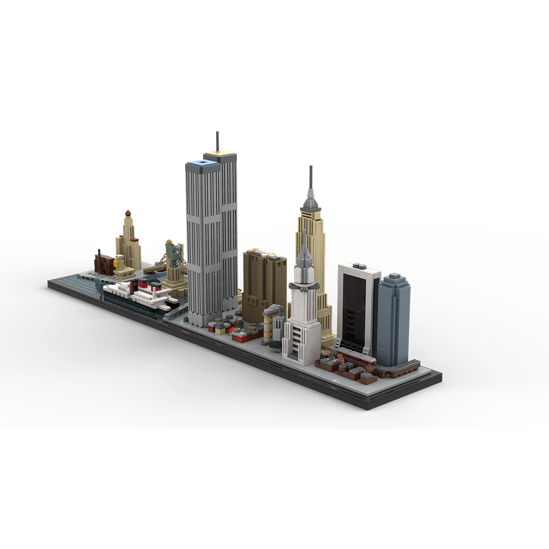 MOC - 181871 1/2000 New York City Skyline 1970's Building Blocks - LesDiy - Building Blocks