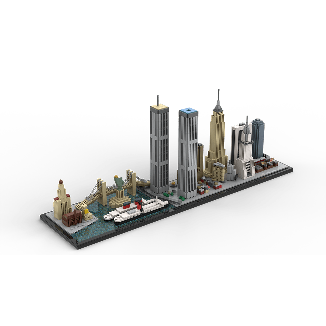 MOC - 181871 1/2000 New York City Skyline 1970's Building Blocks - LesDiy - Building Blocks