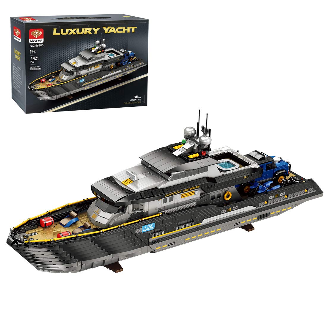 MOC - 185307 Explorer's Yacht - Mini - fig scale - full interior Building Blocks - LesDiy - 