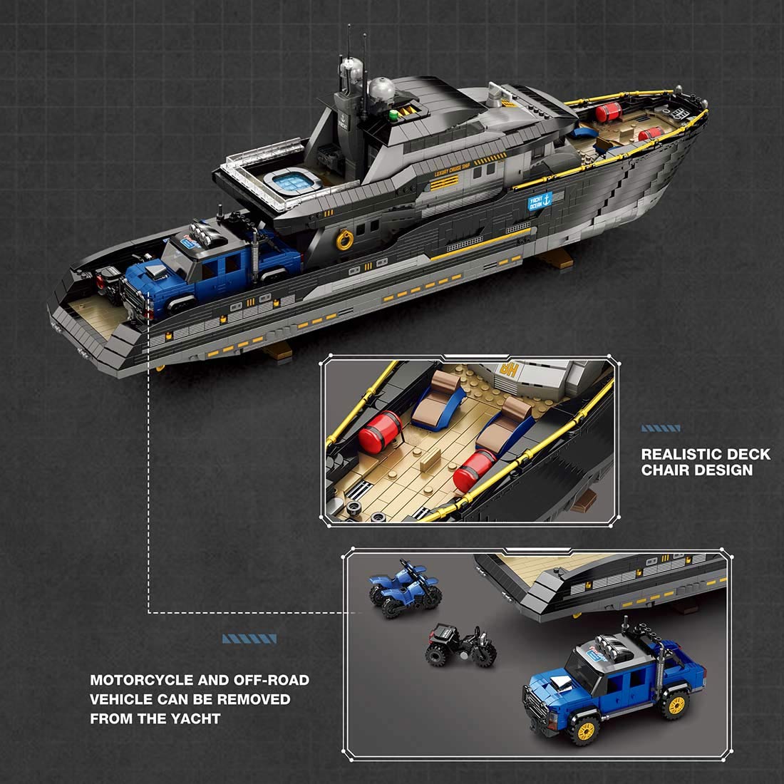 MOC - 185307 Explorer's Yacht - Mini - fig scale - full interior Building Blocks - LesDiy - 