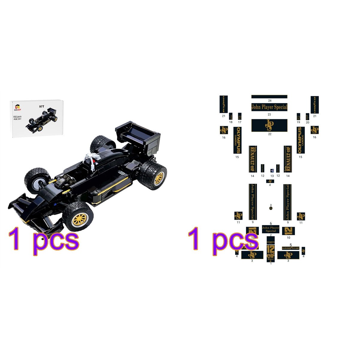 MOC - 190723 Lotus 97T - Ayrton Senna Tribute Building Blocks - LesDiy - 