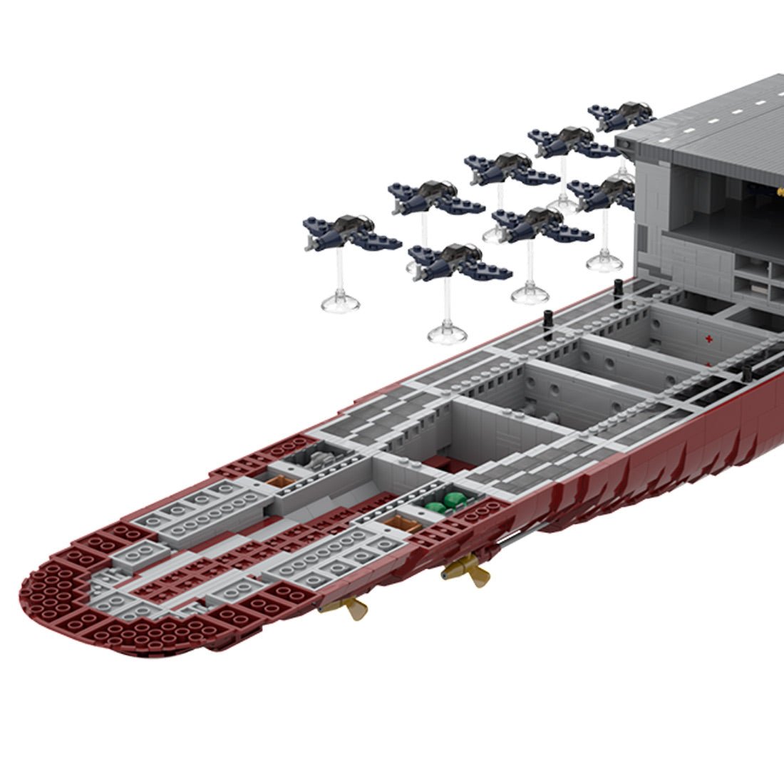 MOC - 193317 WWII Aircraft Carrier Intrepid Building Blocks - LesDiy - 
