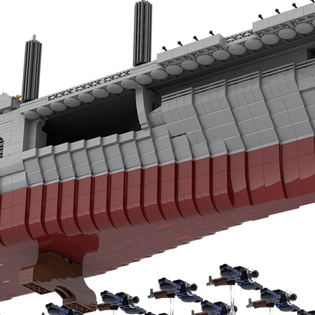 MOC - 193317 WWII Aircraft Carrier Intrepid Building Blocks - LesDiy - 