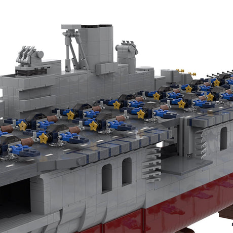 MOC - 193317 WWII Aircraft Carrier Intrepid Building Blocks - LesDiy - 