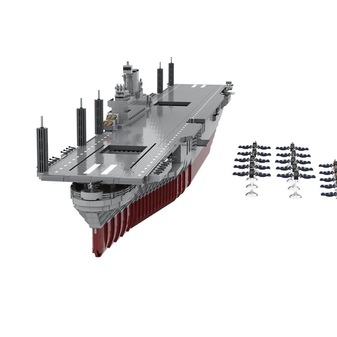 MOC - 193317 WWII Aircraft Carrier Intrepid Building Blocks - LesDiy - 