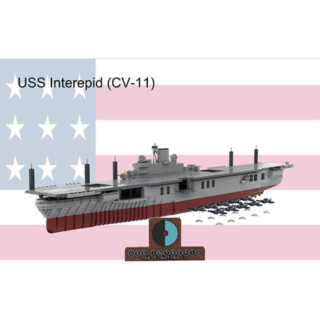 MOC - 193317 WWII Aircraft Carrier Intrepid Building Blocks - LesDiy - 
