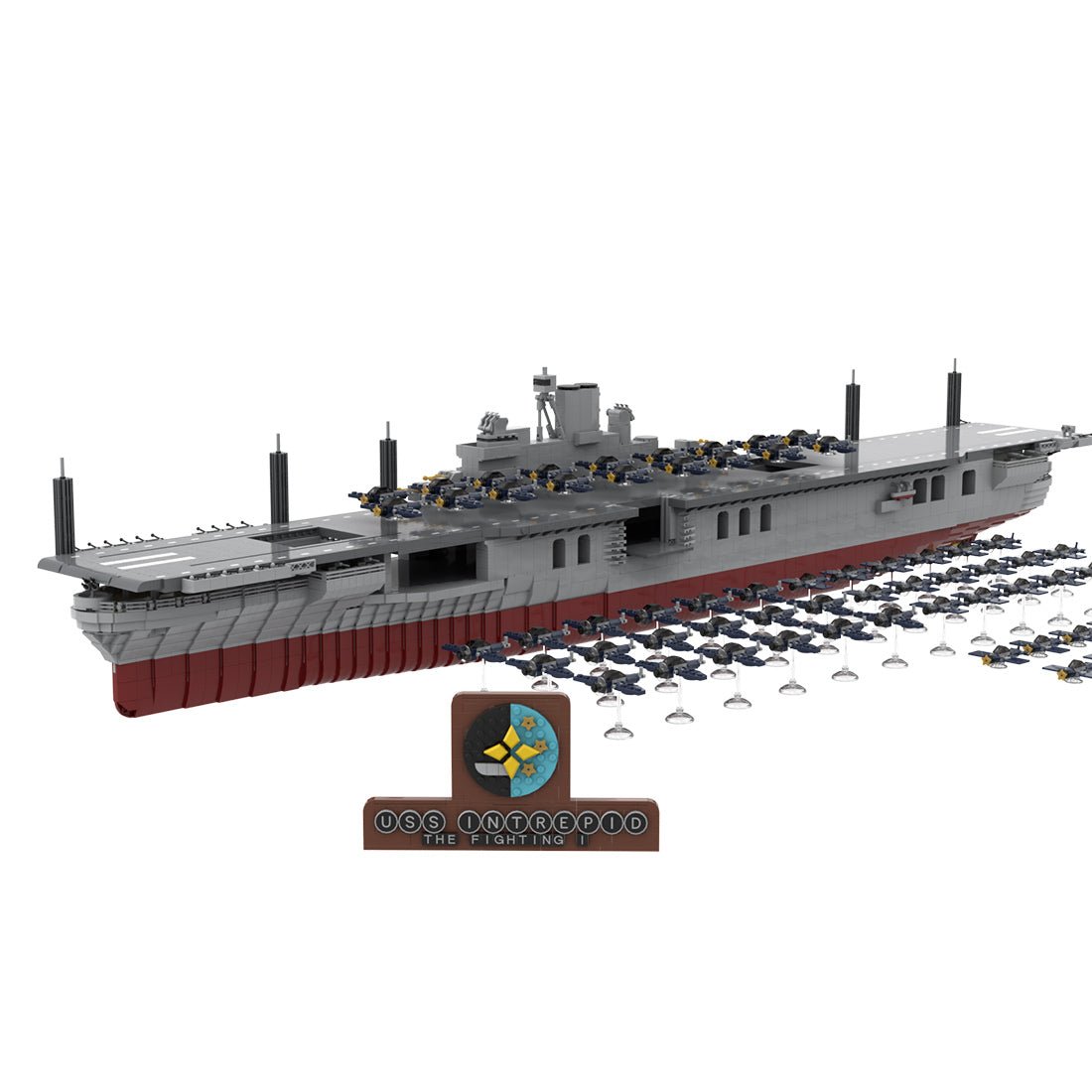 MOC - 193317 WWII Aircraft Carrier Intrepid Building Blocks - LesDiy - 