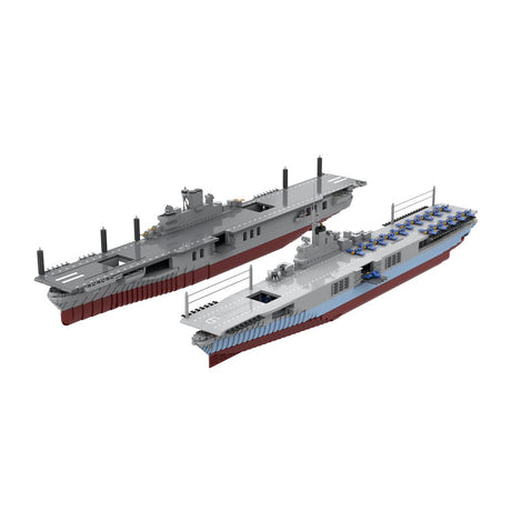 MOC - 193317 WWII Aircraft Carrier Intrepid Building Blocks - LesDiy - 