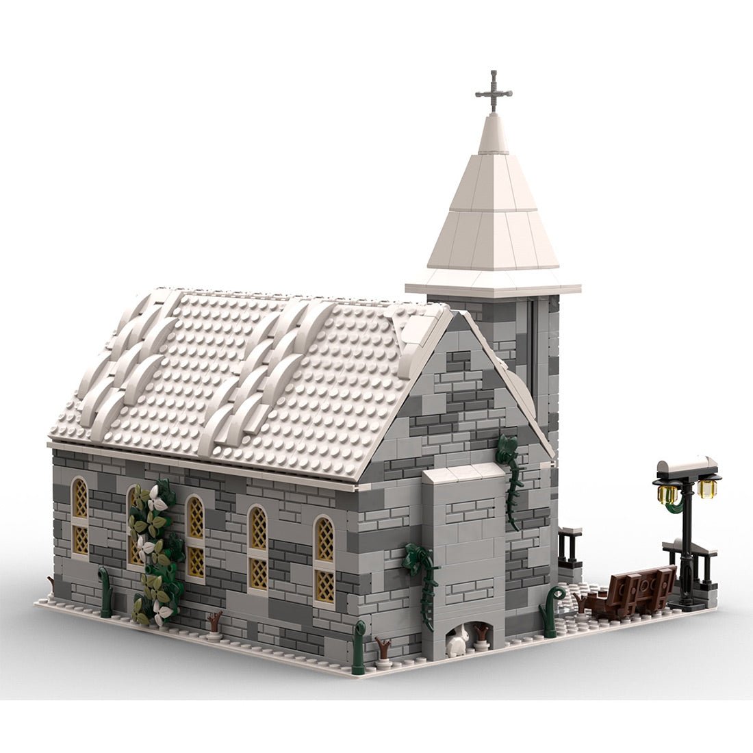 MOC-199733 Winter Village Church Building Blocks | LesDiy