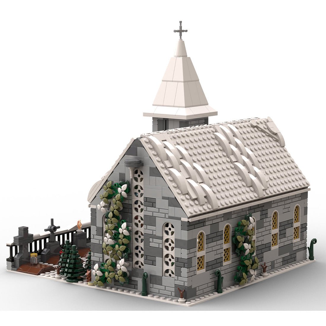 MOC-199733 Winter Village Church Building Blocks | LesDiy