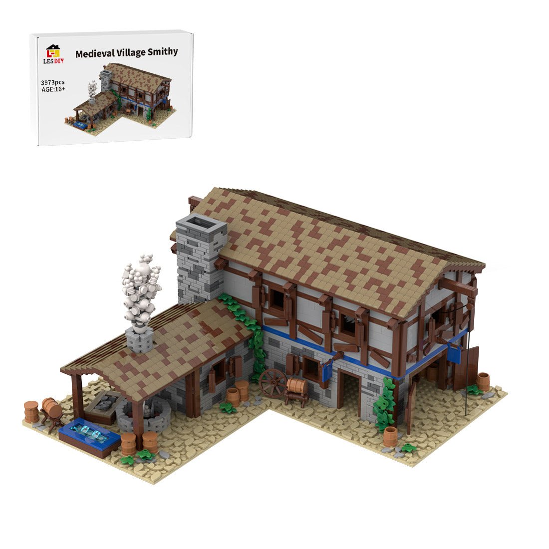 MOC-199906 Medieval Village Smithy Building Blocks | LesDiy