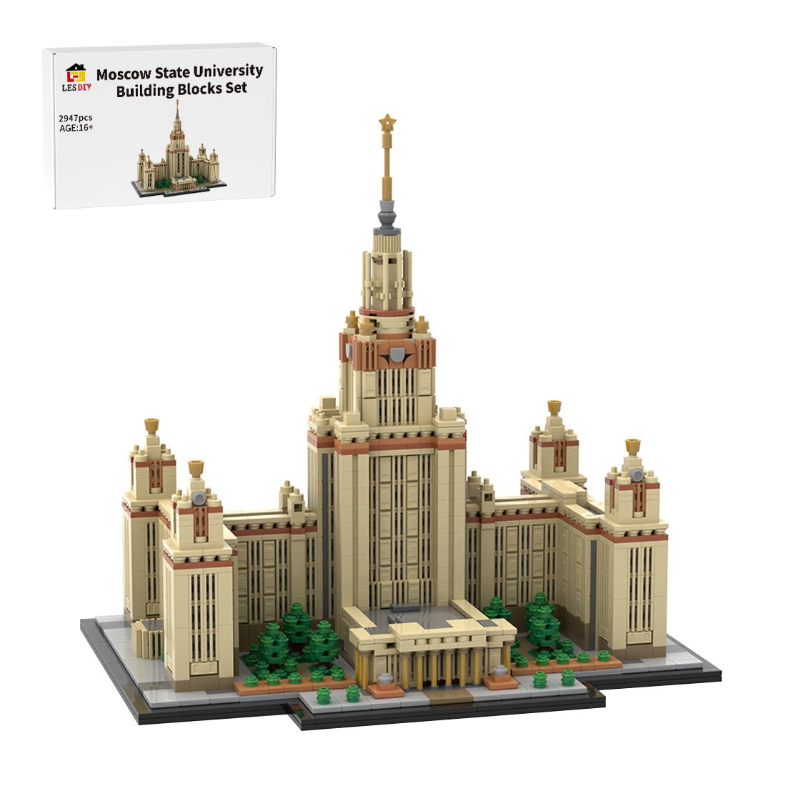 MOC - 203389 Moscow State University 1:800 Scale (M. V. Lomonosov University) Building Blocks - LesDiy - Building Blocks