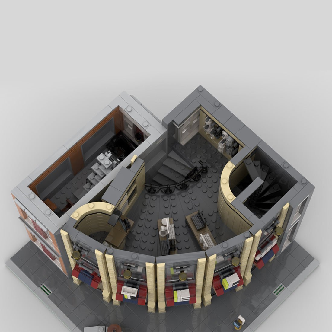 MOC - 203717 Round Corner Tec - Store Building Blocks - LesDiy - 