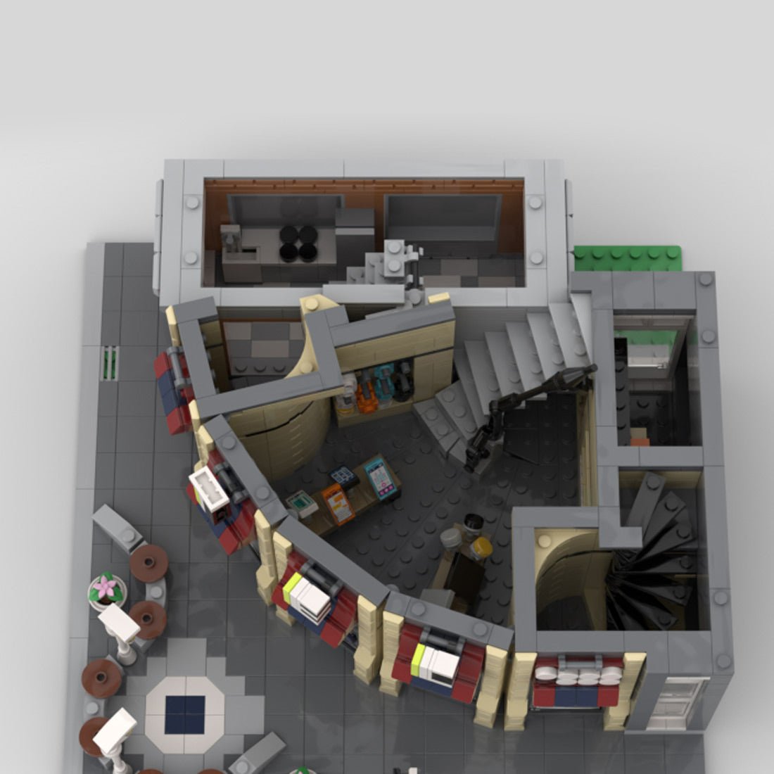 MOC - 203717 Round Corner Tec - Store Building Blocks - LesDiy - 