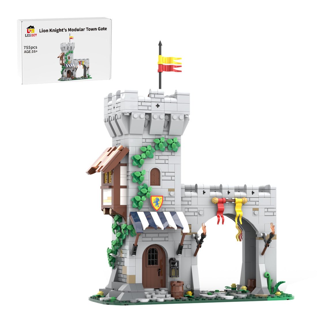 MOC - 204044 Lion Knight's Modular Town Gate - LesDiy - 