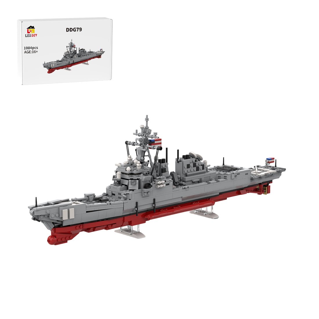 MOC - 205401 DDG 79 Arleigh Burke - Flight IIA version Building Blocks - LesDiy - 