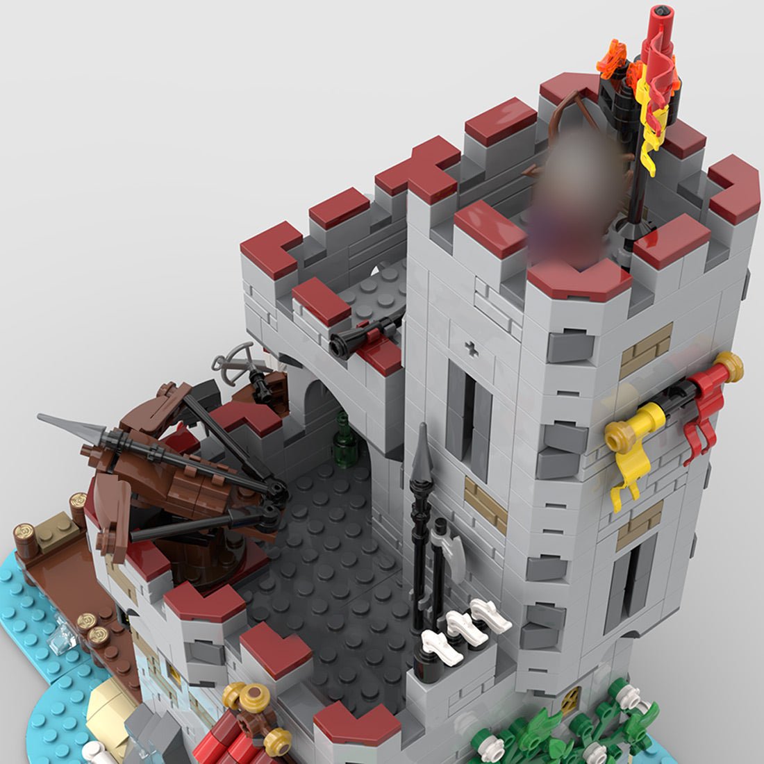 MOC-206932 Medieval Seaside Market Tower Alt build Building Blocks
