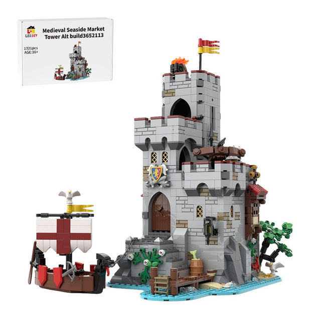 MOC - 206932 Medieval Seaside Market Tower Alt build Building Blocks - LesDiy - Building Blocks