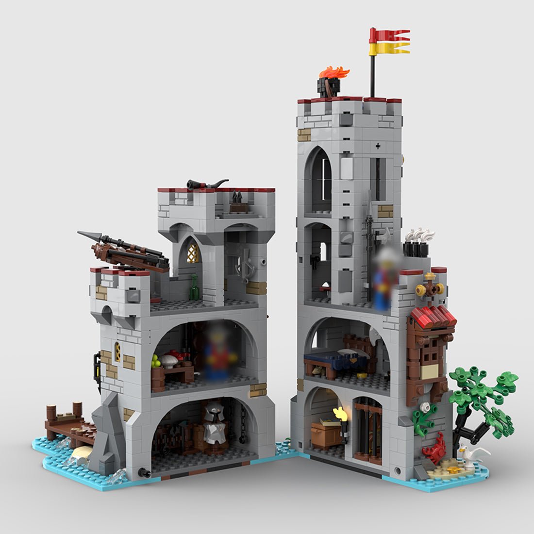 MOC - 206932 Medieval Seaside Market Tower Alt build Building Blocks - LesDiy - Building Blocks
