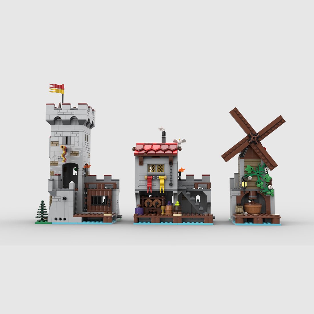 MOC - 206939 Medieval Seaside Market Extra Modules Building Blocks - LesDiy - Building Blocks