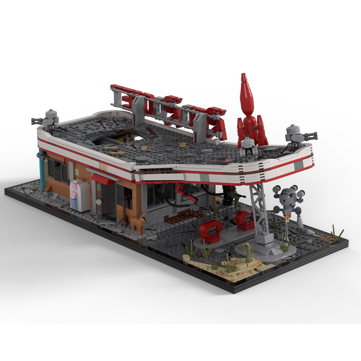 MOC - 207430 Fallout Red Rocket Gas Station Building Blocks - LesDiy - MOC