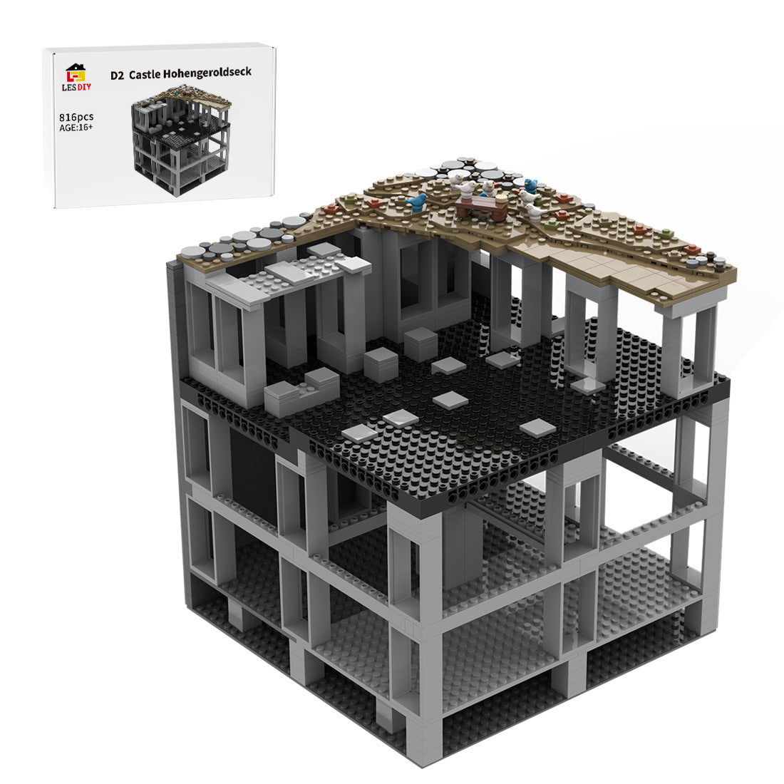 MOC-207996 D2 Castle Hohengeroldseck Building Blocks | LesDiy