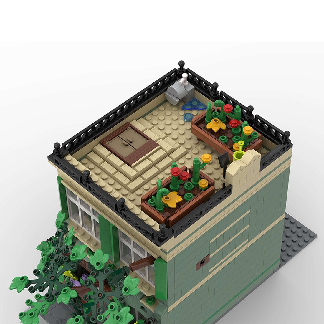 MOC-209268 Green Ivy Flower Shop Modular Building Blocks-LesDiy-MOC-