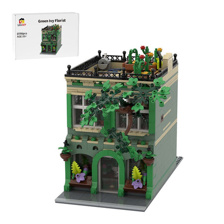 MOC-209268 Green Ivy Flower Shop Modular Building Blocks-LesDiy-MOC-