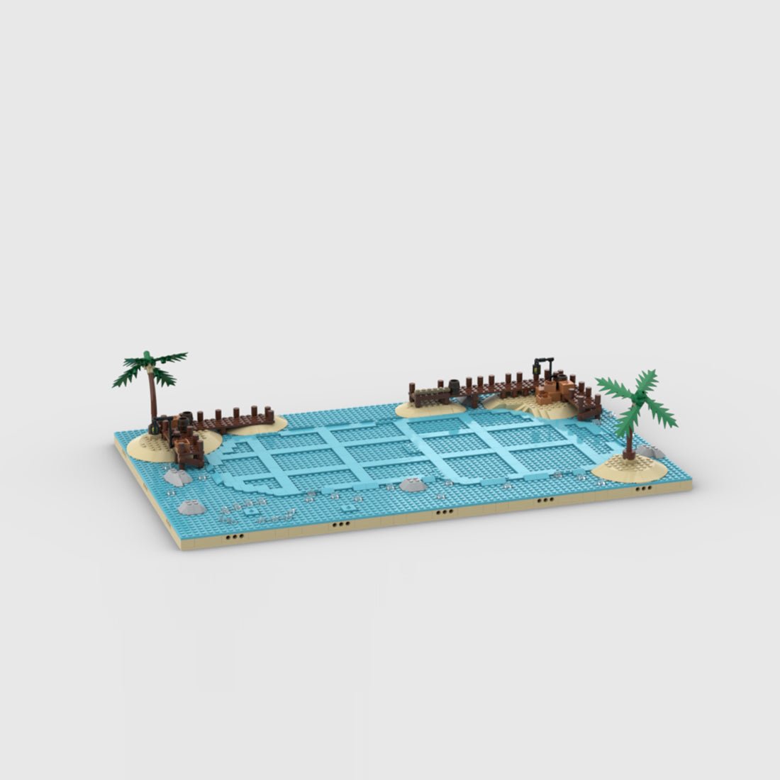 MOC - 210286 Pirate Shoreline Ocean Scene Base Building Blocks - LesDiy - 