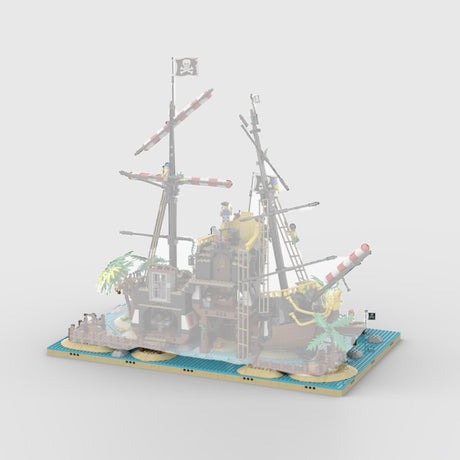MOC - 210286 Pirate Shoreline Ocean Scene Base Building Blocks - LesDiy - 