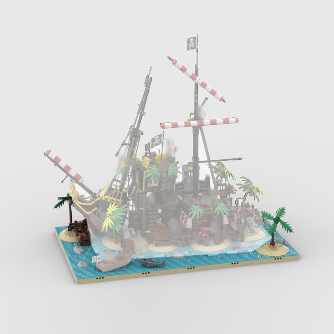 MOC - 210286 Pirate Shoreline Ocean Scene Base Building Blocks - LesDiy - 
