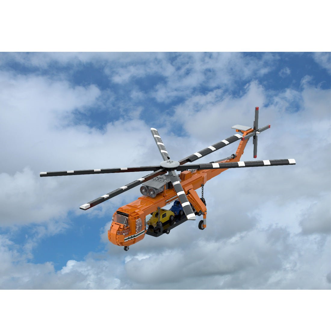 MOC-211002 Sikorsky S-64 Skycrane Building Blocks | LesDiy