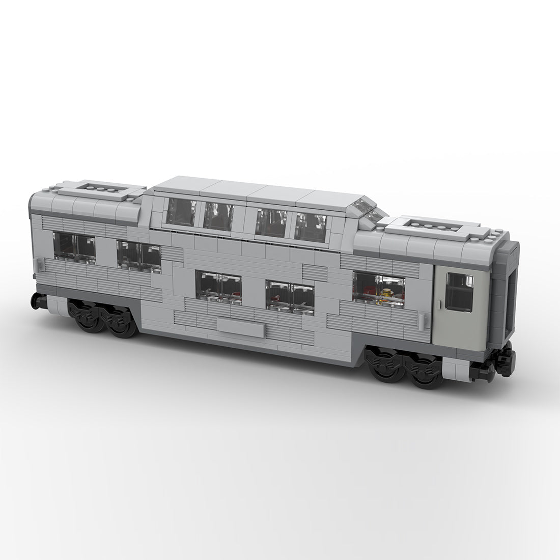 MOC-212051 Santa Fe Double-Decker Canopy Passenger Train Car Building Blocks-LesDiy-Locomotive-