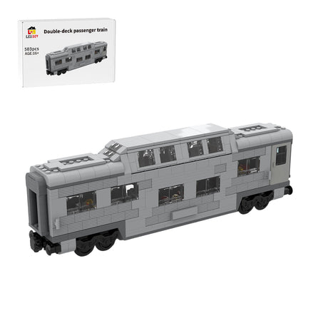 MOC-212051 Santa Fe Double-Decker Canopy Passenger Train Car Building Blocks-LesDiy-Locomotive-
