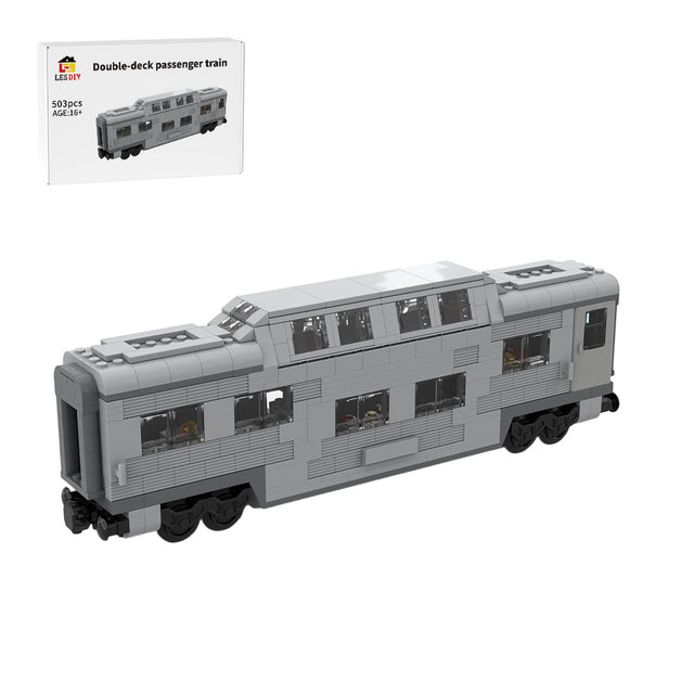 MOC-212051 Santa Fe Double-Decker Canopy Passenger Train Car Building Blocks-LesDiy-Locomotive-