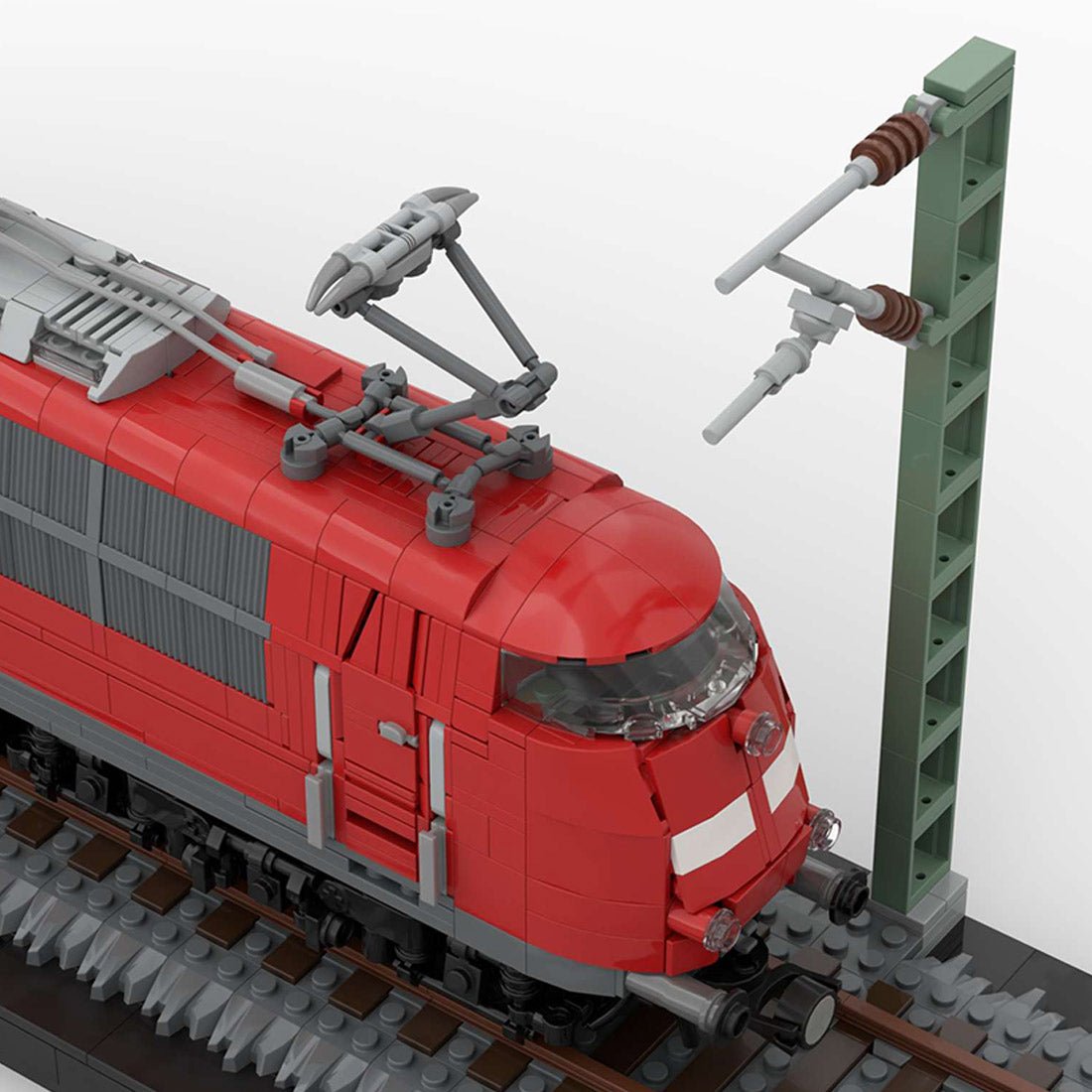 MOC-212170 German BR103 Locomotive (red) Building Blocks | LesDiy