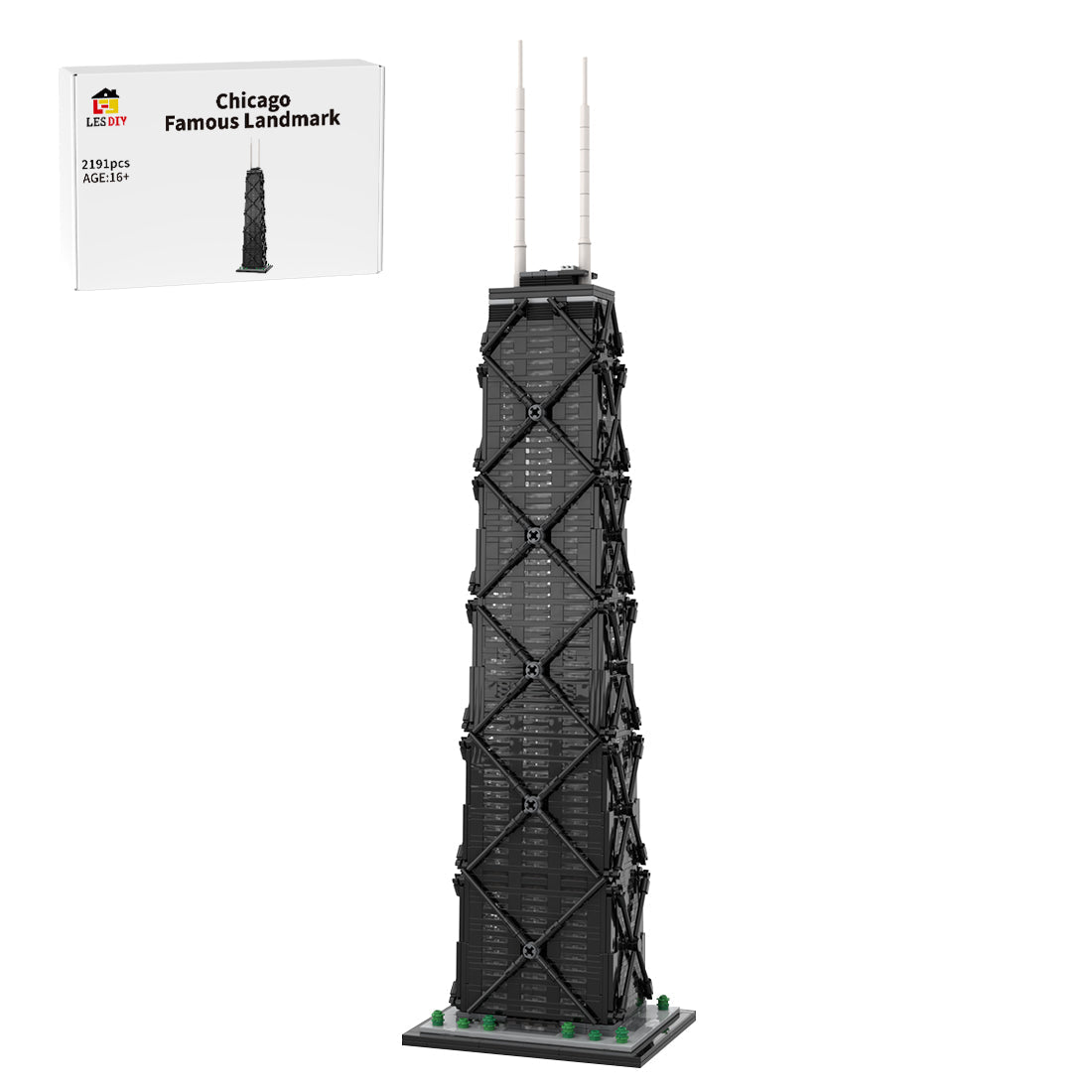 MOC-213080 John Hancock Center 1:800 Scale Building Blocks | LesDiy