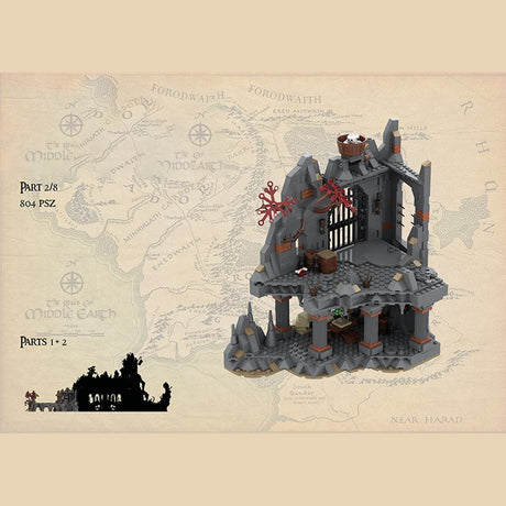 MOC - 213238 Part 2 Medieval Dark Magic Mountain Building Blocks - LesDiy - Building Blocks