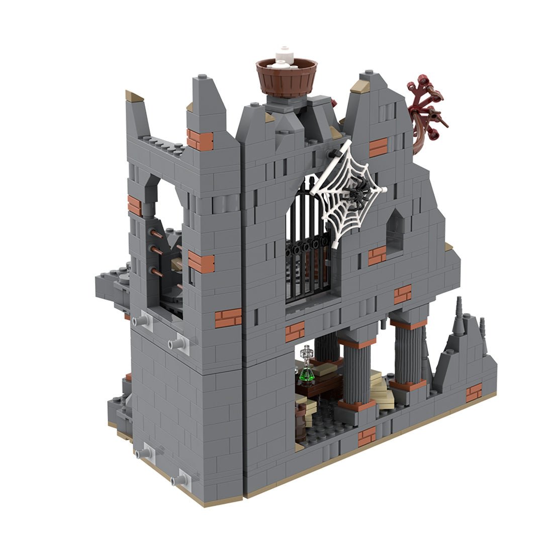 MOC - 213238 Part 2 Medieval Dark Magic Mountain Building Blocks - LesDiy - Building Blocks