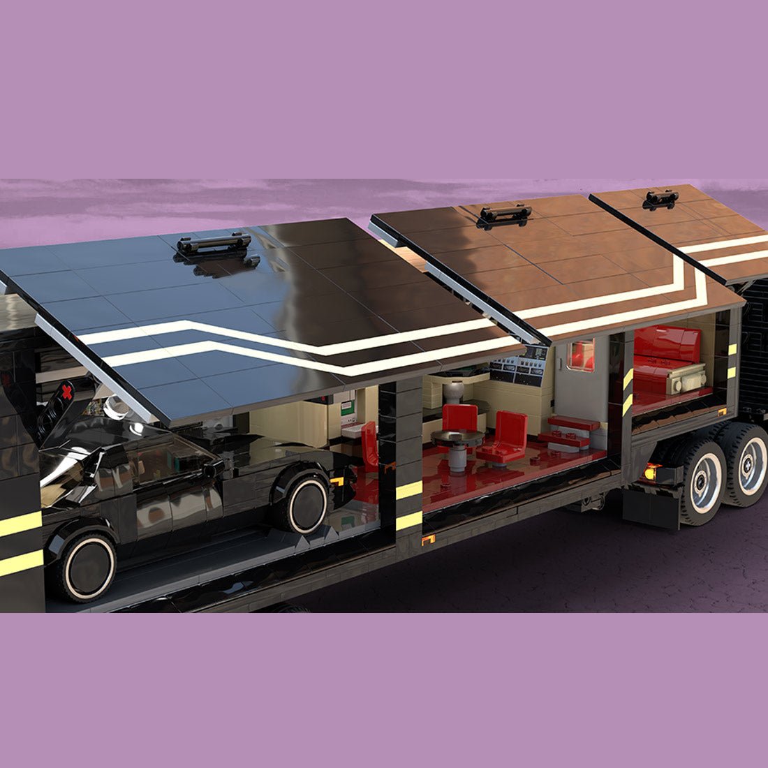 MOC - 216375 MOCturnal Knight Rider: KITT And the FLAG Mobile Command Unit Building Blocks - LesDiy - 