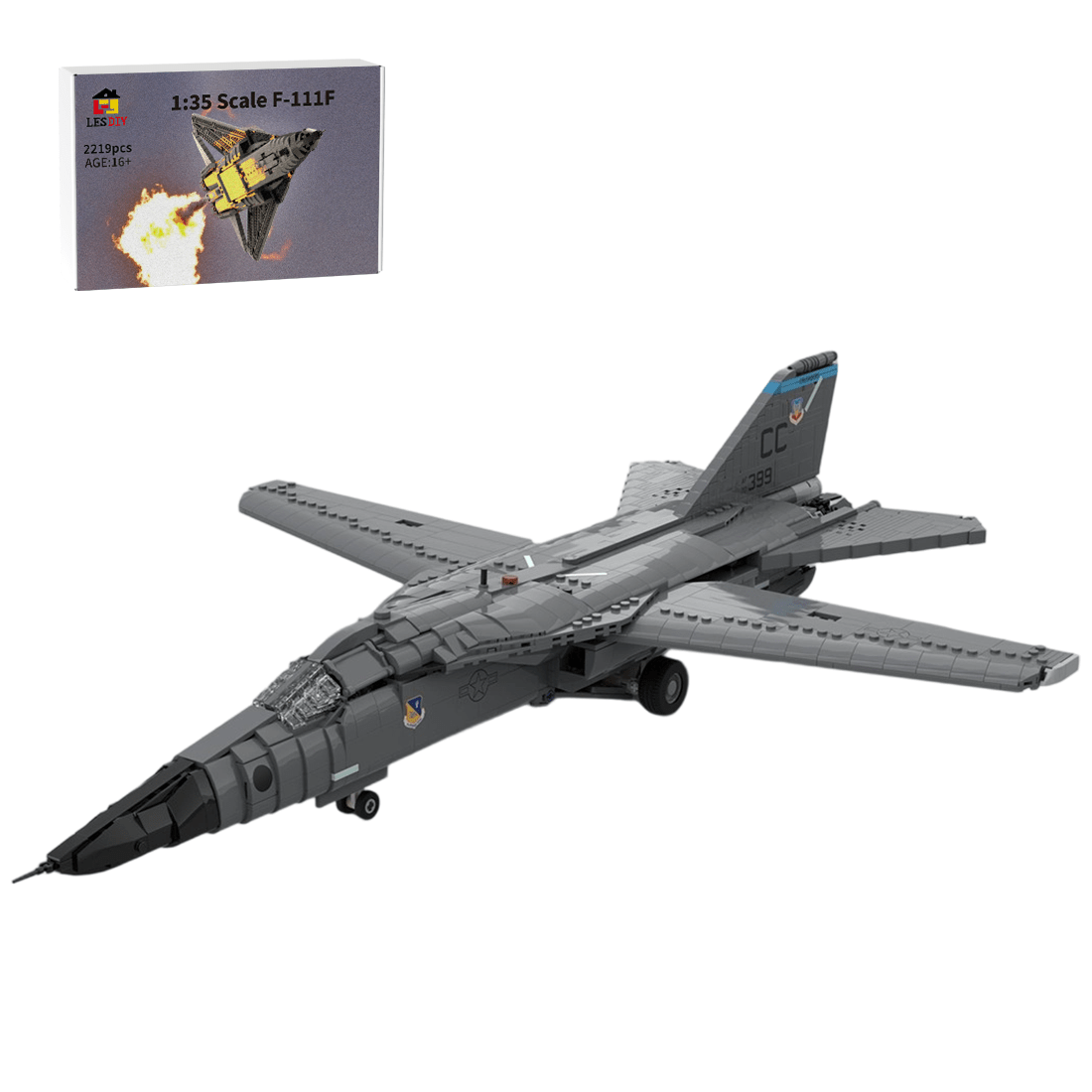 MOC-217346 1:35 Scale F-111F Aardvark Building Blocks-LesDiy-Building Blocks-