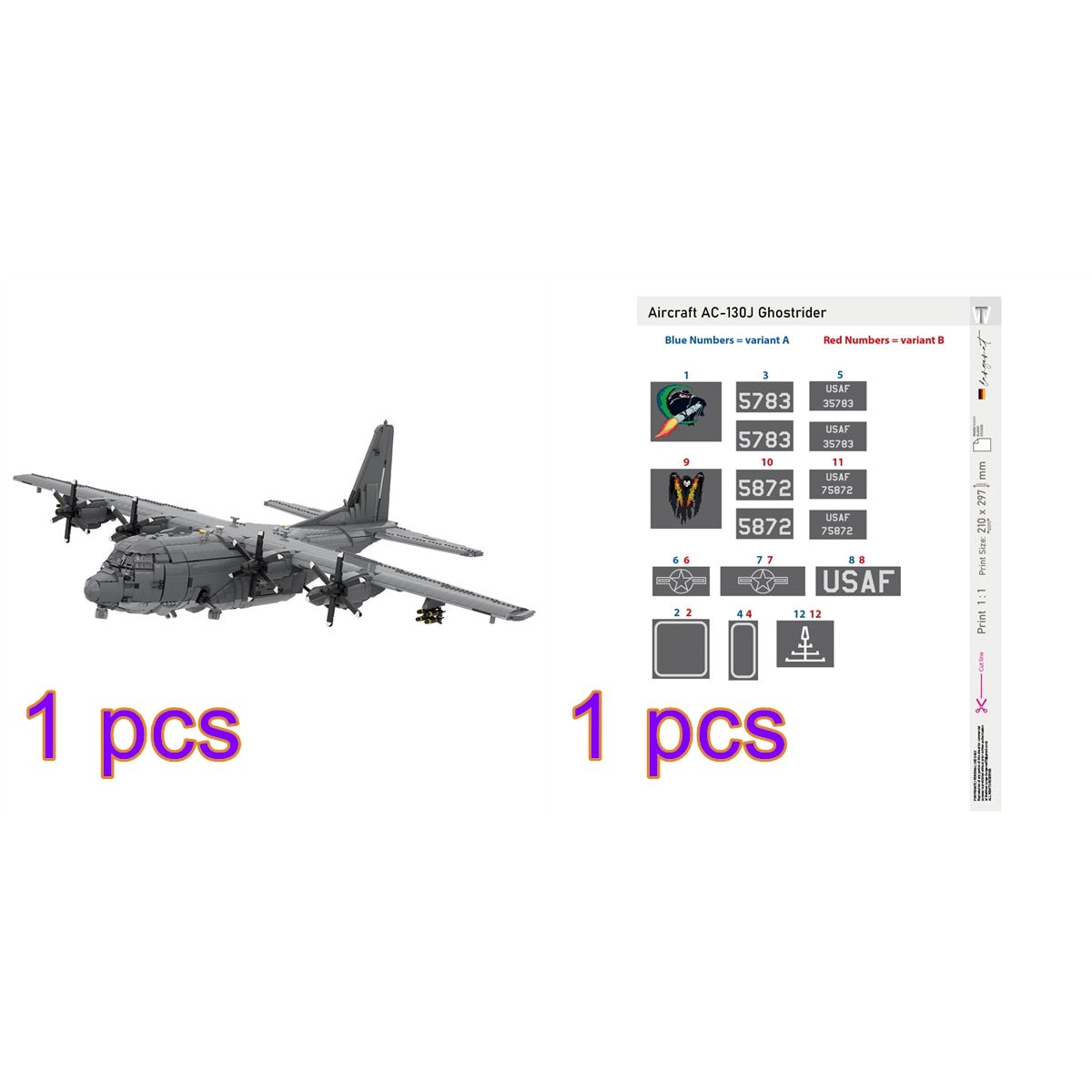 MOC - 217633 Lockheed AC - 130J GhostRider Building Blocks - LesDiy - Building Blocks