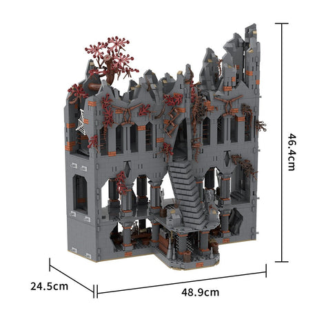 MOC - 217982 Part 4 Medieval Dark Magic Mountain Building Blocks - LesDiy - Building Blocks