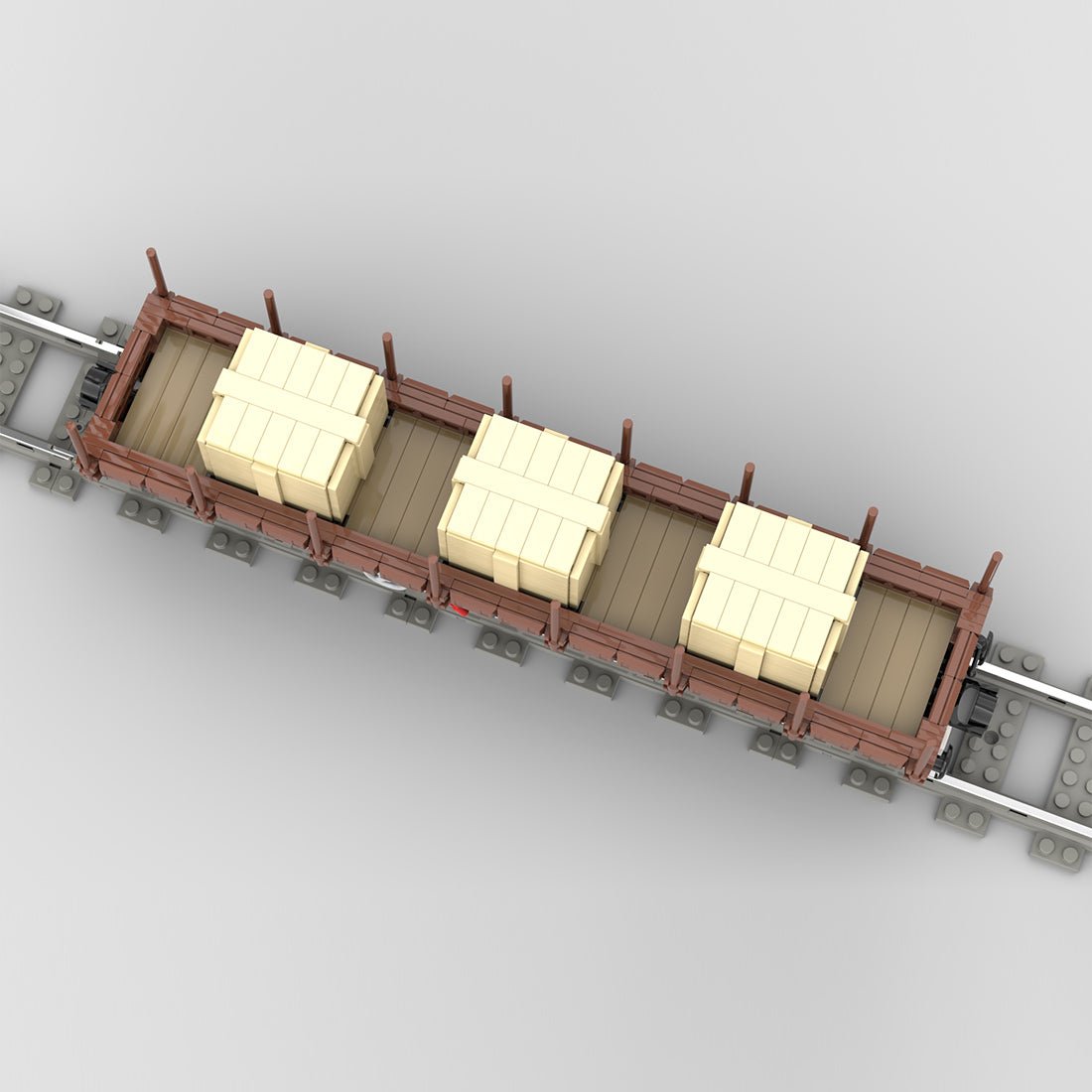 MOC-219158 Classic Flat Wagon with Goods Building Blocks-LesDiy-MOC-