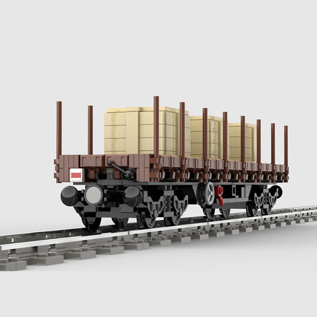 MOC-219158 Classic Flat Wagon with Goods Building Blocks-LesDiy-MOC-